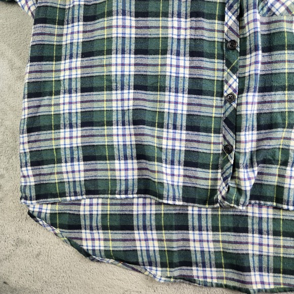 Urban Outfitters Shirt Womens Small Green White Plaid Flannel Oversized Boxy - Picture 9 of 12